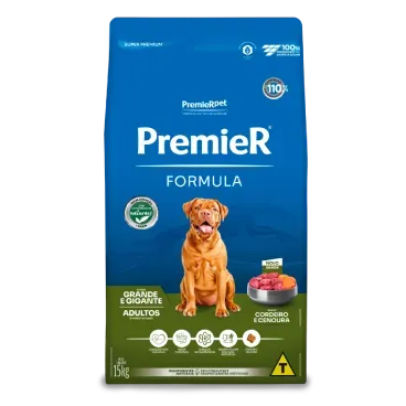 Racao Premier Formula Caes Adultos Racas Grandes e Gigantes Cordeiro 15kg frente - Copia